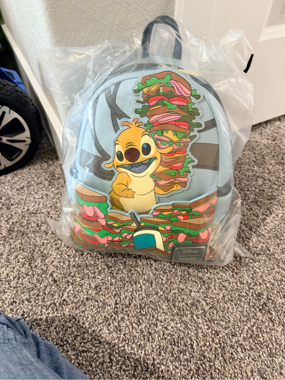 Loungefly Light Blue Disney Stitch Angel Sandwich Mini Backpack